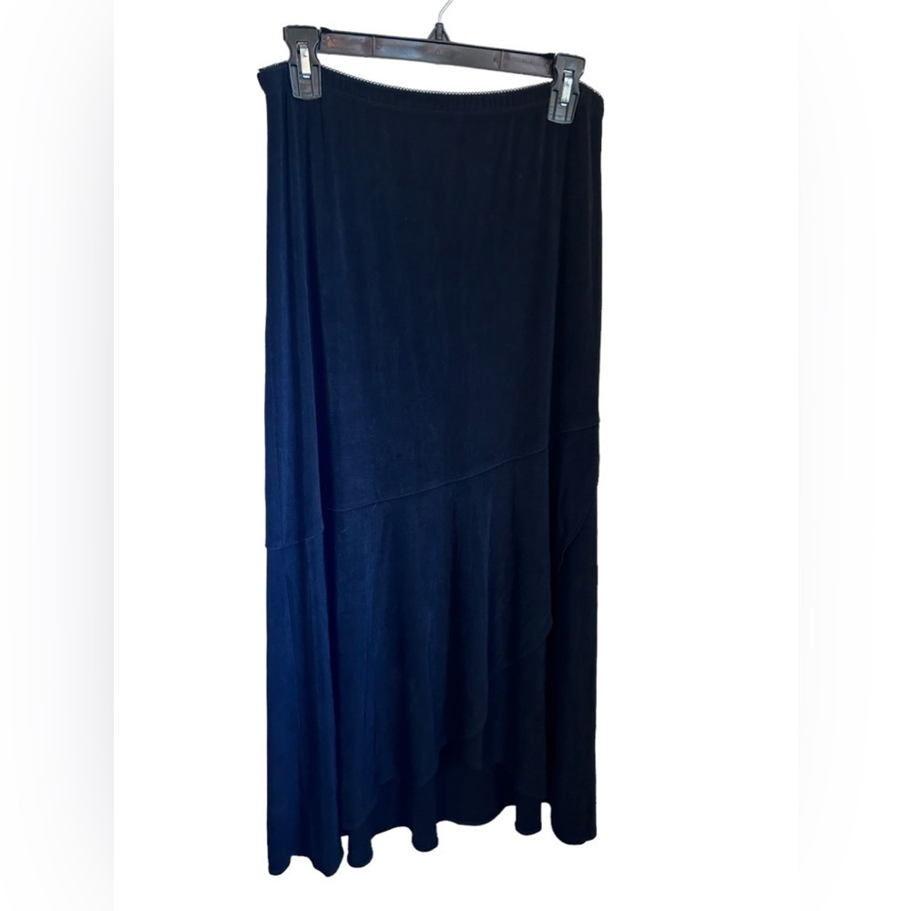 Chico's Traveler's Black Long Skirt | Elastic Waist size 1 (8-10)